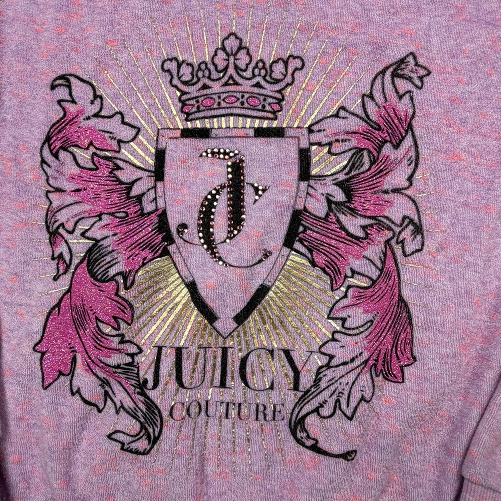 Juicy Couture Womens Hoodie XS Pink Zip Up Crest Logo Y2K Mcbling 2000s Preppy